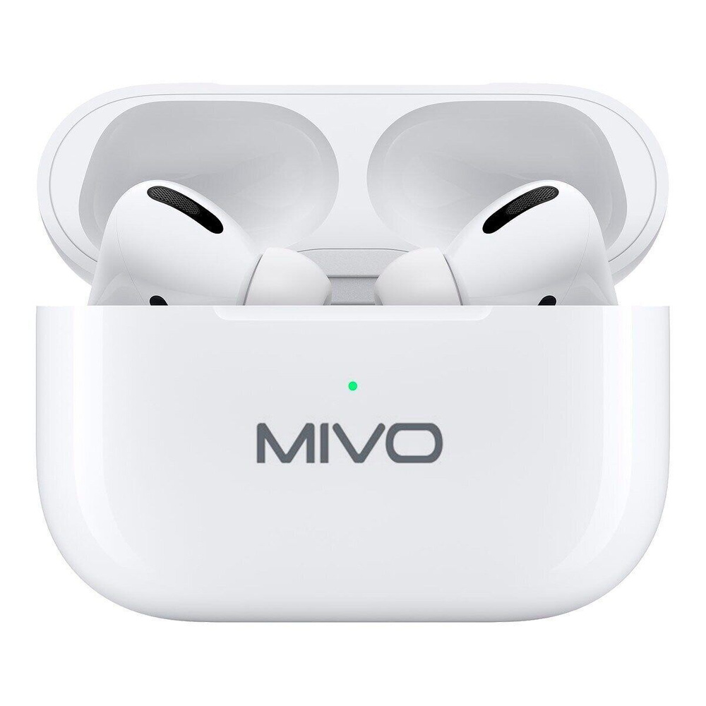 MIVO Наушники беспроводные с микрофоном, Bluetooth, 3.5 мм, белый  #1