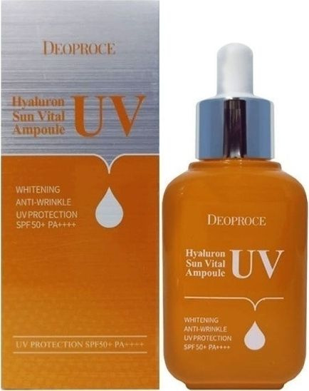 DEOPROCE / Деопрос HYALURON UV SUN VITAL AMPOULE SPF50 PA++++ Сыворотка для лица ампульная солнцезащитная #1