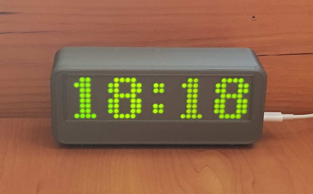 Часы светящиеся WI252 с коррекцией времени по WIFI (серебристые, зеленые)  #1
