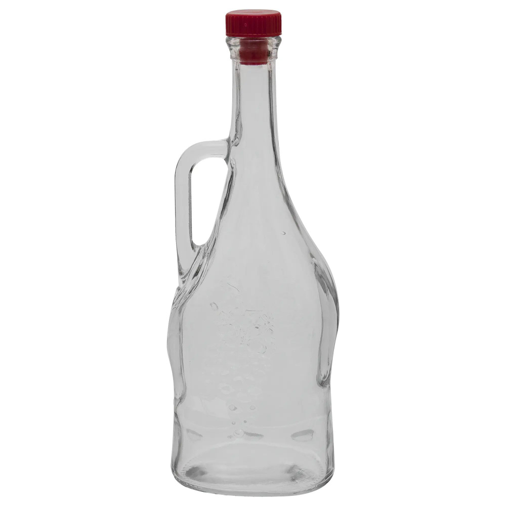 Бутыль 1.5 л, с ручкой, из белого стекла с плотной пробкой для брожения и хранения вина, наливок и меда. #1