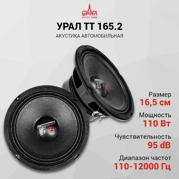 Динамики автомобильные 16 см УРАЛ ТТ 165.2, колонки автомобильные (2 шт ...
