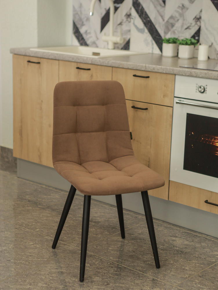 Мягкие стулья Тедди для кухни и комнаты со спинкой / 4 шт, светлый шоколад  #1