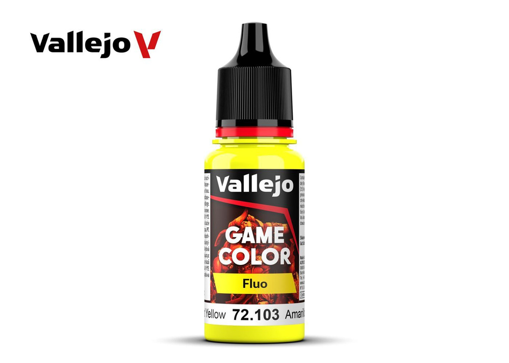 Краска Vallejo 72103 Game Color Fluorescent Yellow (флуоресцентный желтый) #1