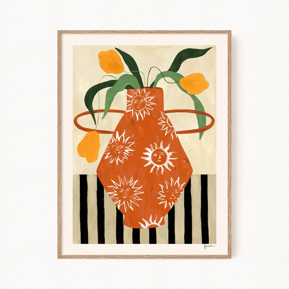 Постер для интерьера "Yellow Flowers in Sun Vase", 30х40 см #1