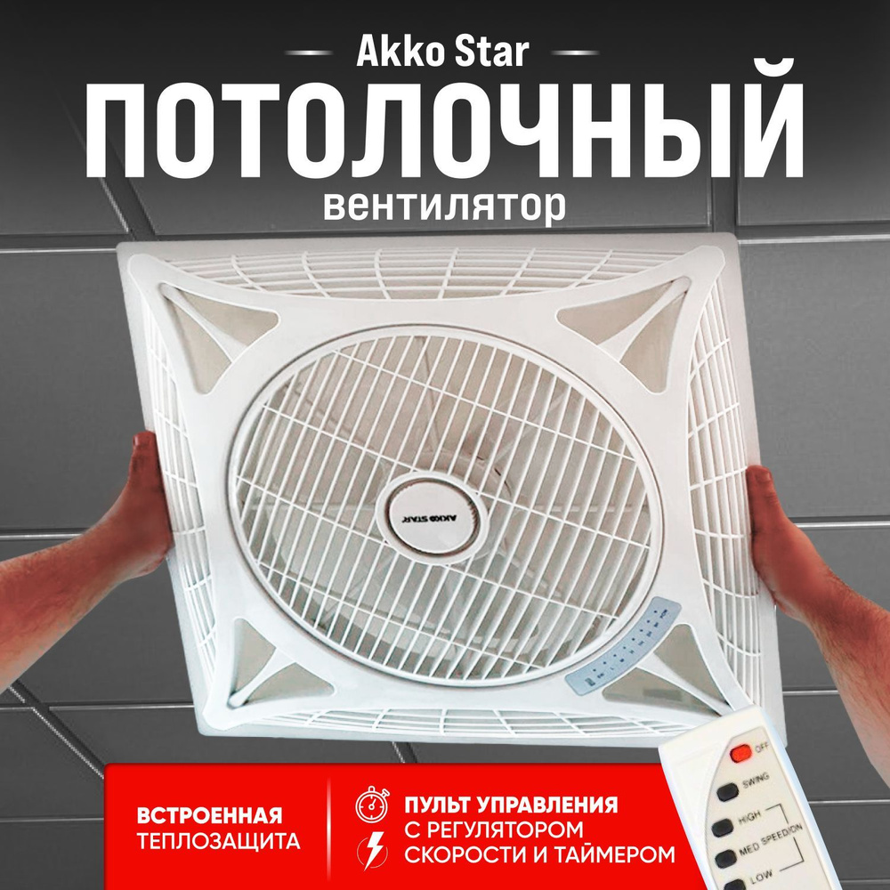 Вентилятор потолочный AKKO STAR 14-HTB с таймером и пультом управления ...