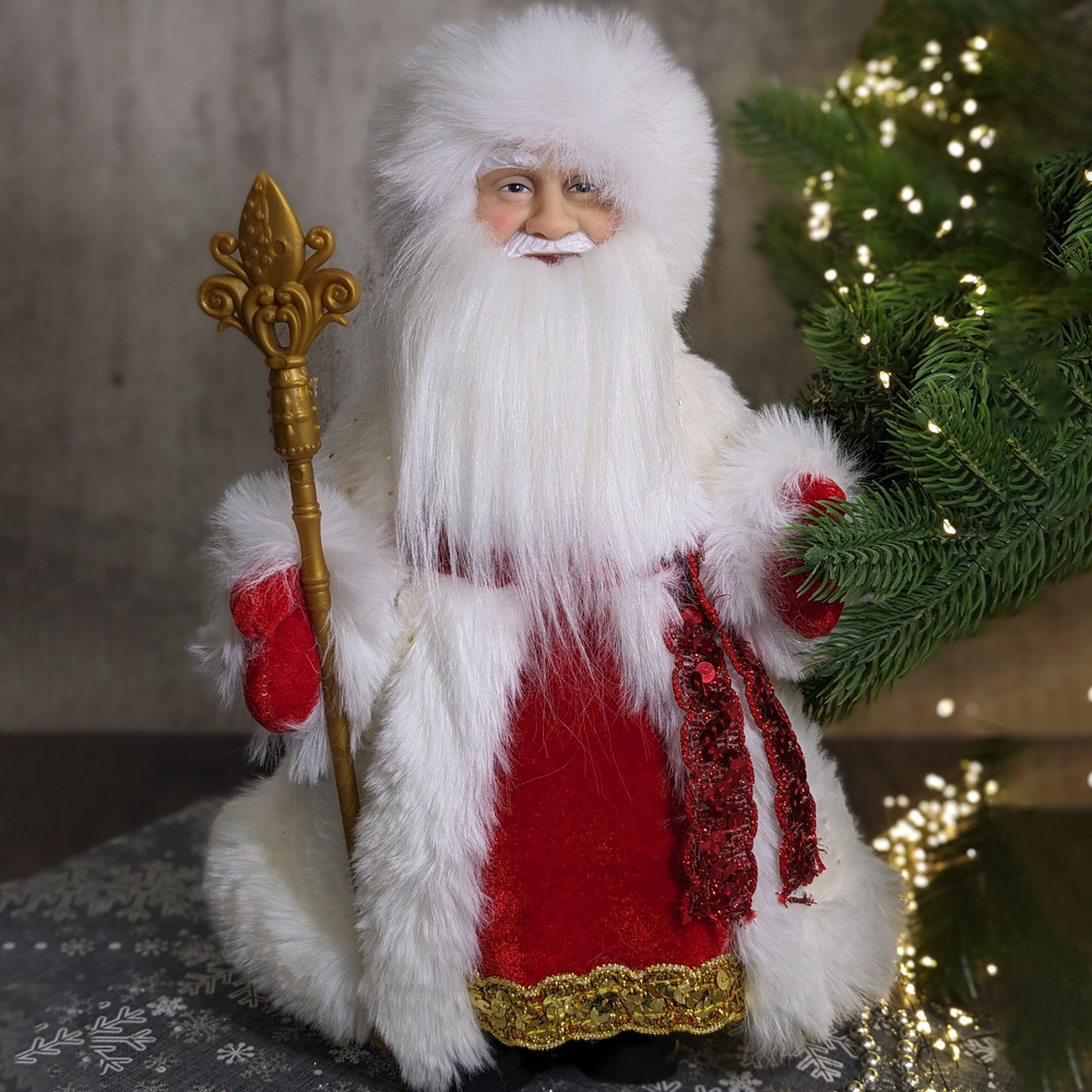Новогодняя фигурка под елку Дед Мороз 30 см. Дед Мороз под елку.  #1