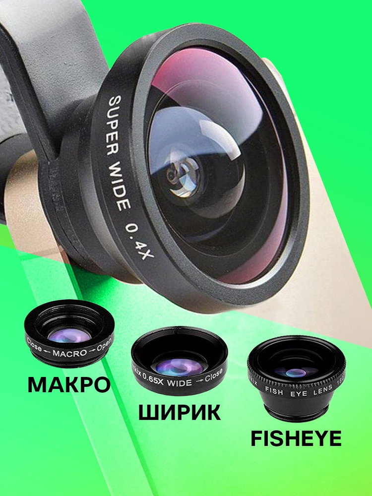 Линза для камеры объектив для телефона 3 шт #1