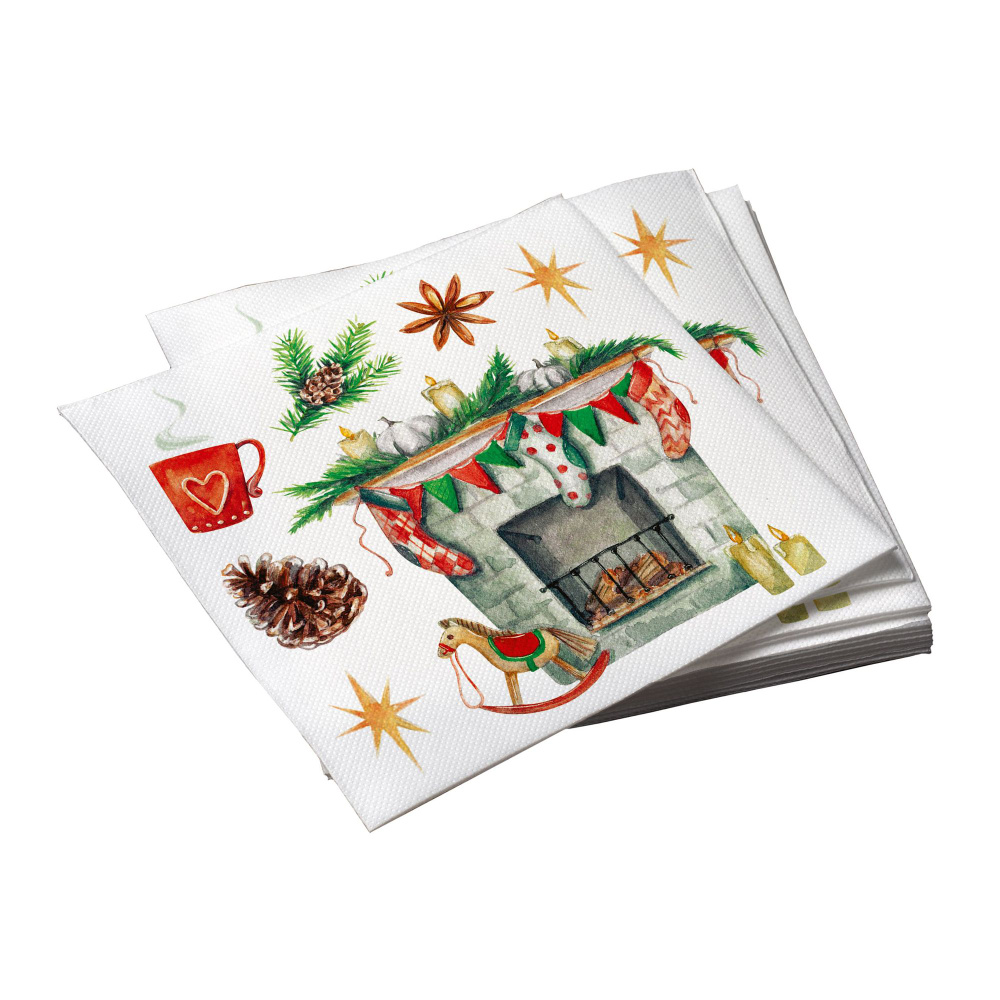 Бумажные салфетки для праздника и сервировки стола ND Play / Новогоднее настроение (33х33 см, 1 упаковка, #1