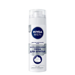 Пена для бритья восстанавливающая NIVEA MEN для чувствительной кожи без спирта, 200 мл Популярные товары Nivea Men ➜