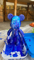 Набор для творчества Игрушка Медведь BearBrick 23 см для девочек, мальчиков и взрослых, краски флюид арт: синий, голубой, белый цвет #16, Анна В.