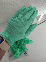 Перчатки нитриловые одноразовые зеленые NitriMAX, медицинские, хозяйственные плотные размер L 100 шт #38, Юлия Б.