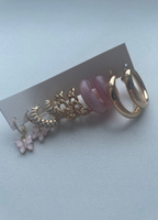 Серьги женские набор 5 пар сережки кольца гвоздики пусеты висюльки цветные тренд 2023 года подарок любимой #8, ПД УДАЛЕНЫ