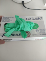 Перчатки нитриловые одноразовые зеленые NitriMAX, медицинские, хозяйственные плотные размер L 100 шт #36, Юлия Б.