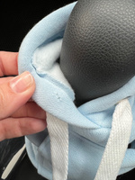 Чехол на рычаг переключения передач в форме худи (толстовка на КПП), голубой цвет с белым шнурком, размер S #27, Анастасия А.
