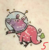 Unicorns Out Переводная Татуировка поросенок "Space pig" #3, Татьяна П.