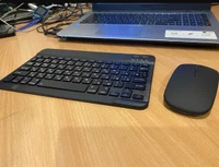 Клавиатура беспроводная и мышь для компьютера,мини русская раскладка Bluetooth бесшумная клавиатура и мышь комплект для планшета, телефона, андроид #4, Агнесса С.