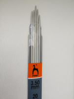 Спицы Pony для вязания чулочные 3,50 мм*20 см, алюминиевые, 5 шт, 36218 #5, Олеся У.