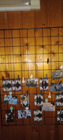 Органайзер-решетка для фото на стену 65х45 см 10 клипс в комплекте/ Мудборд настенный/ Панно держатель для заметок #8, ольга к.