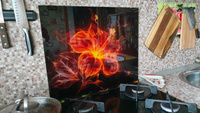 Защитный экран из закаленного стекла на кухонный фартук в зону мойки и плиты с фотопечатью; 600х500х4 мм, рис. 3 #22, Дмитрий Ш.