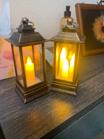 Светодиодная фигура Бронзовый фонарь со свечками 5.5х13х5.5 см, пластик, батарейки AG13х3, свечение тёплое белое #4, Екатерина Ч.