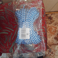 Шнур плетеный с сердечником (веревка) высокопрочный 8 мм 20 м бело-синяя #117, Светлана Б.