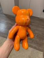 Набор для творчества Игрушка Медведь BearBrick 23 см для девочек, мальчиков и взрослых, краски флюид арт: оранжевый, желтый, белый цвет #9, Дмитрий Д.