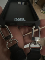 Чехол Karl Lagerfeld Crossbody Cardslot накладка на Apple iPhone 13 Pro / для Айфон 13 Про из экокожи с ремешком через плечо, на шею, с карманом для карт Autograph, черный #8, М В.