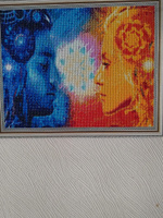 DVEKARTINKI Алмазная мозаика на подрамнике 40x50 см Полная выкладка круглые стразы 40х50Энергия между женщиной и мужчиной #121, Лариса Б.