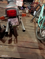 Сувенирный номер на мопед мото велосипед металлический рельефный светоотражающий с вашим регионом и изображением 190*145 мм #25, Александр А.