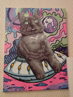 Картина по номерам на холсте на подрамнике 40х50 "Кот из мемасиков" #67, Евгения С.