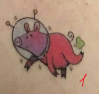 Unicorns Out Переводная Татуировка поросенок "Space pig" #2, Татьяна П.