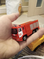 Металлическая модель пожарной машины, 1:64, пожарная спецтехника, 8х4х3 см #41, Денис А.