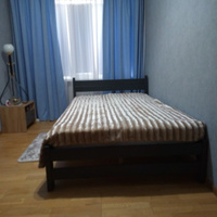 Кровать Мишка лакированная усиленная из массива сосны с основанием 200х120 см (габариты 210х130), цвет антрацит #3, Артур Т.