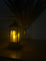 Светодиодная фигура Бронзовый фонарь со свечками 5.5х13х5.5 см, пластик, батарейки AG13х3, свечение тёплое белое #3, Софья Б.