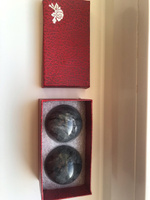 Массажные шары Баодинг - диаметр 50-52 мм, натуральный камень, мраморная крошка, цвет серый, 2 шт - для стоунтерапии, здоровья и антистресса #6, Николай Ж.