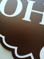 Адресная табличка на дом "Домовой знак" коричневая, 550х280 мм., из пластика, УФ печать не выгорает #100, Надежда П.