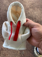Чехол на рычаг переключения передач в форме худи (толстовка на КПП), белый цвет с красным шнурком, размер S #32, Максим Б.