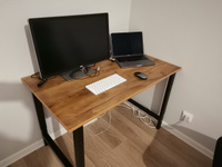 Компьютерный стол регулируемый по высоте Мадий 12Т ш104/г60/в61-91 таксония лофт на металлокаркасе #24, Valeriy V.