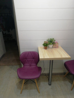 Стул для кухни фиолетовый обеденный мягкий со спинкой N-42 Perfecto сидение эко-кожа, ножки бук, набор интерьерный дизайнерский в скандинавском стиле, мебель в гостиную для дома дачи #2, Антонина Б.