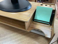 Подставка органайзер для монитора, настольная из МДФ. Многофункциональная деревянная полка для порядка на рабочем столе, под компьютер для мелочей и канцелярии. #5, Анна З.