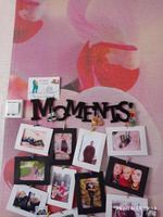 Фоторамка коллаж "Moments" черная, гирлянда с прищепками, мудборд, держатель для фото, мультирамка из дерева, панно для фото, декор стен, семейное дерево #48, Татьяна П.