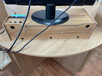 Подставка органайзер для монитора, настольная из МДФ. Многофункциональная деревянная полка для порядка на рабочем столе, под компьютер для мелочей и канцелярии. #4, Анна З.