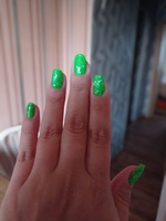 Masura Лак для ногтей Пикник в Любимом Парке, неоновый зеленый с глиттером , 11 мл #8, Мария П.