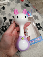 Мягкий прорезыватель для зубов Веселый кролик с умным датчиком движения и подсветкой /Интерактивная музыкальная игрушка-погремушка для новорожденных малышей, ND Play, 299385 #7, Татьяна С.