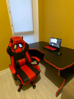 Игровое компьютерное кресло, Экокожа, красный #4, Нела С.