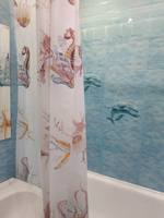 Штора для ванной комнаты и душа текстильная водоотталкивающая 180х200 см полиэстер / штора тканевая в ванну #51, Дмитриева С.