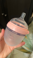Бутылочка для кормления COMOTOMO Natural Feel Baby Bottle 150 мл, от 0 месяцев для новорожденных, с широким горлом, антиколиковая #61, Белла Т.