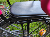 Детское велокресло на багажник велосипеда со спинкой. Модель: 105. черно-красное #8, Руднева Алина