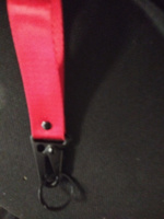 Брелок для ключей с карабином и лентой-браслетом, красный 16см #7, Дарья Д.