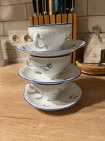 Чайная пара Бернадотт Гуси, набор для чаепития на 1 персону: чашка 205 мл, блюдце из фарфора, Bernadotte, подарочная #4, татьяна с.